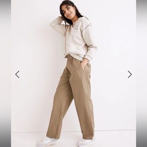 NEW: Madewell Cotton Ripstop Pull-On Straight Cargo Pants in Distant Surplus